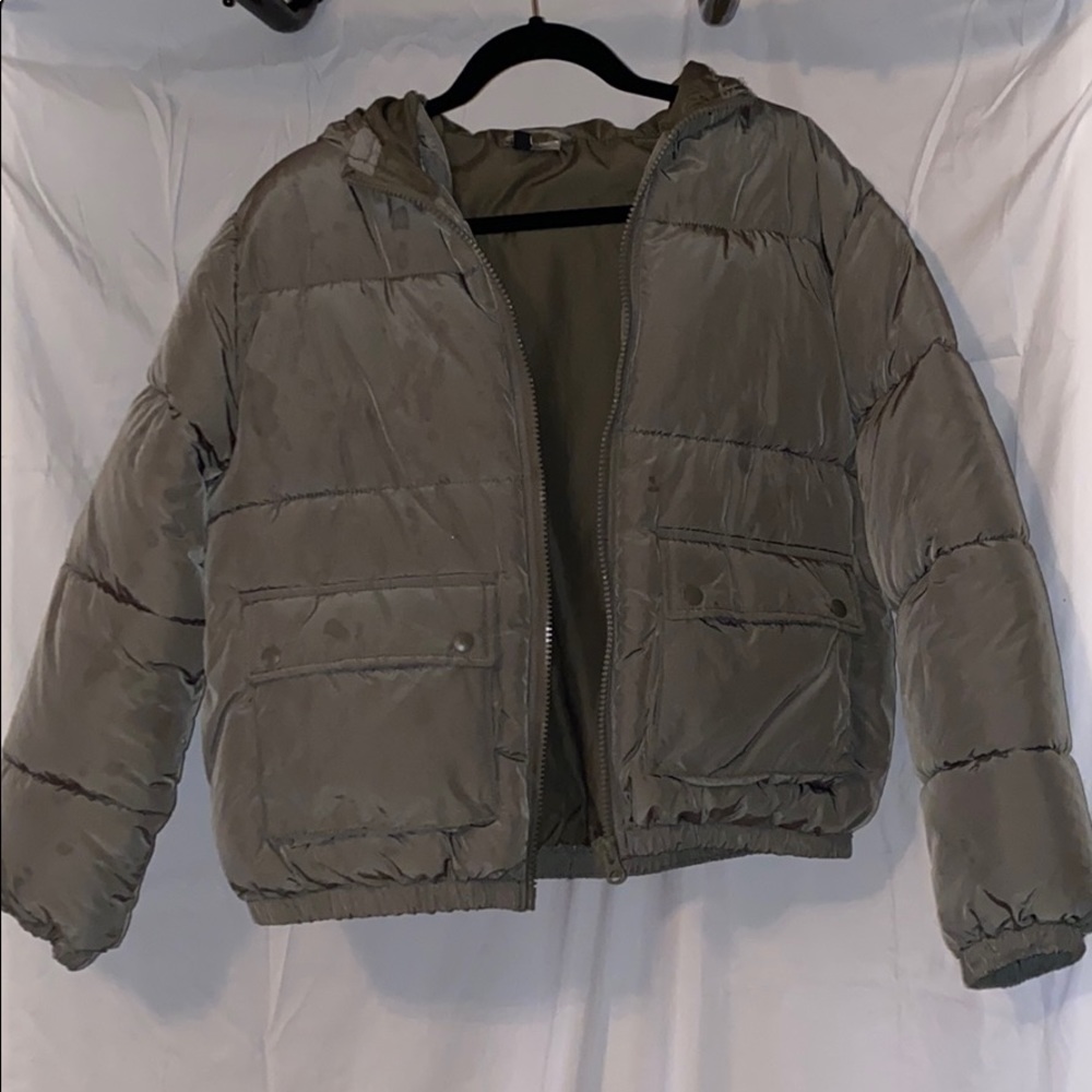H&M army green puffer jacket